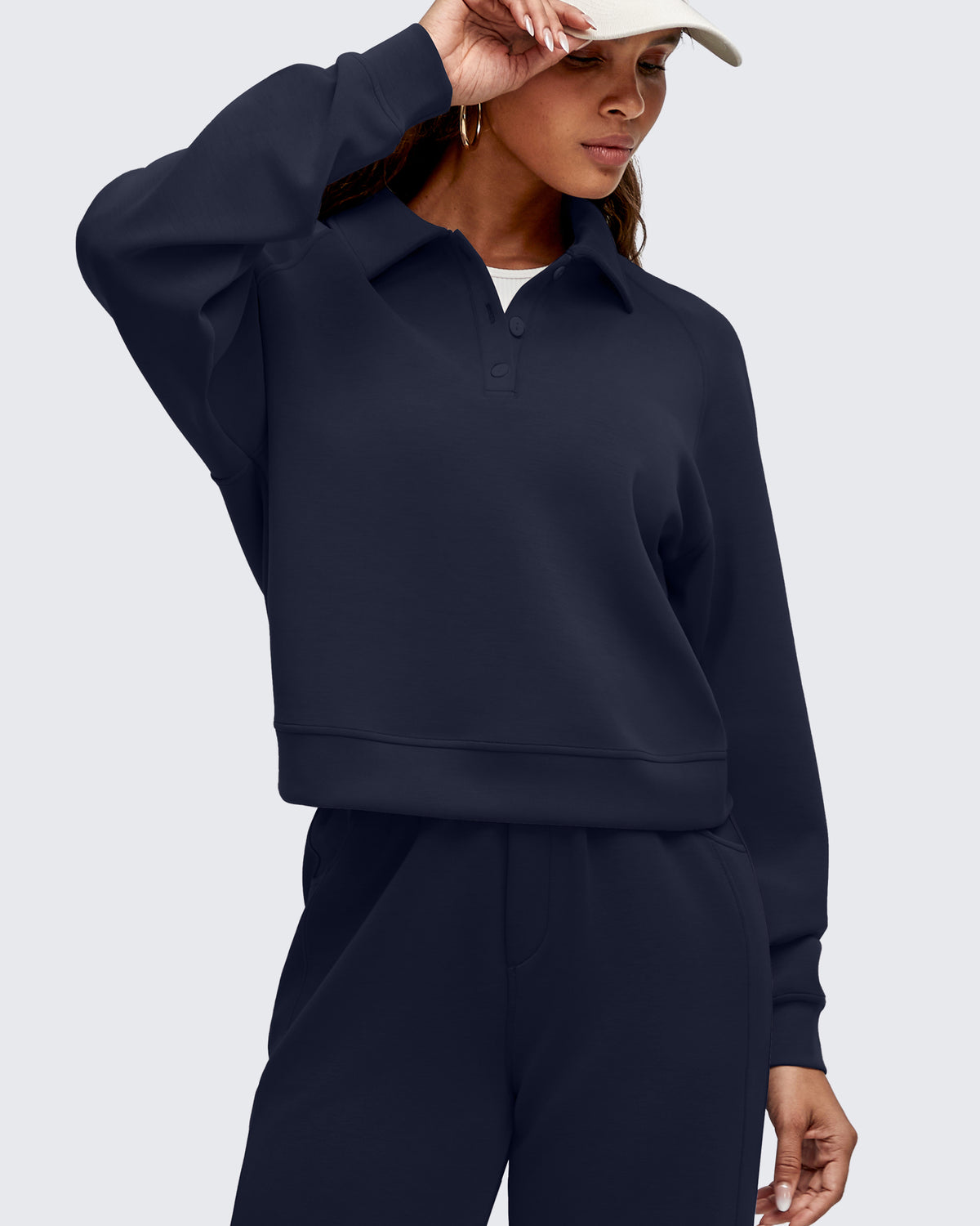 G4Free - Smoofit Polo Pullover Button Up Sweatshirts -GF25F540FF-XS