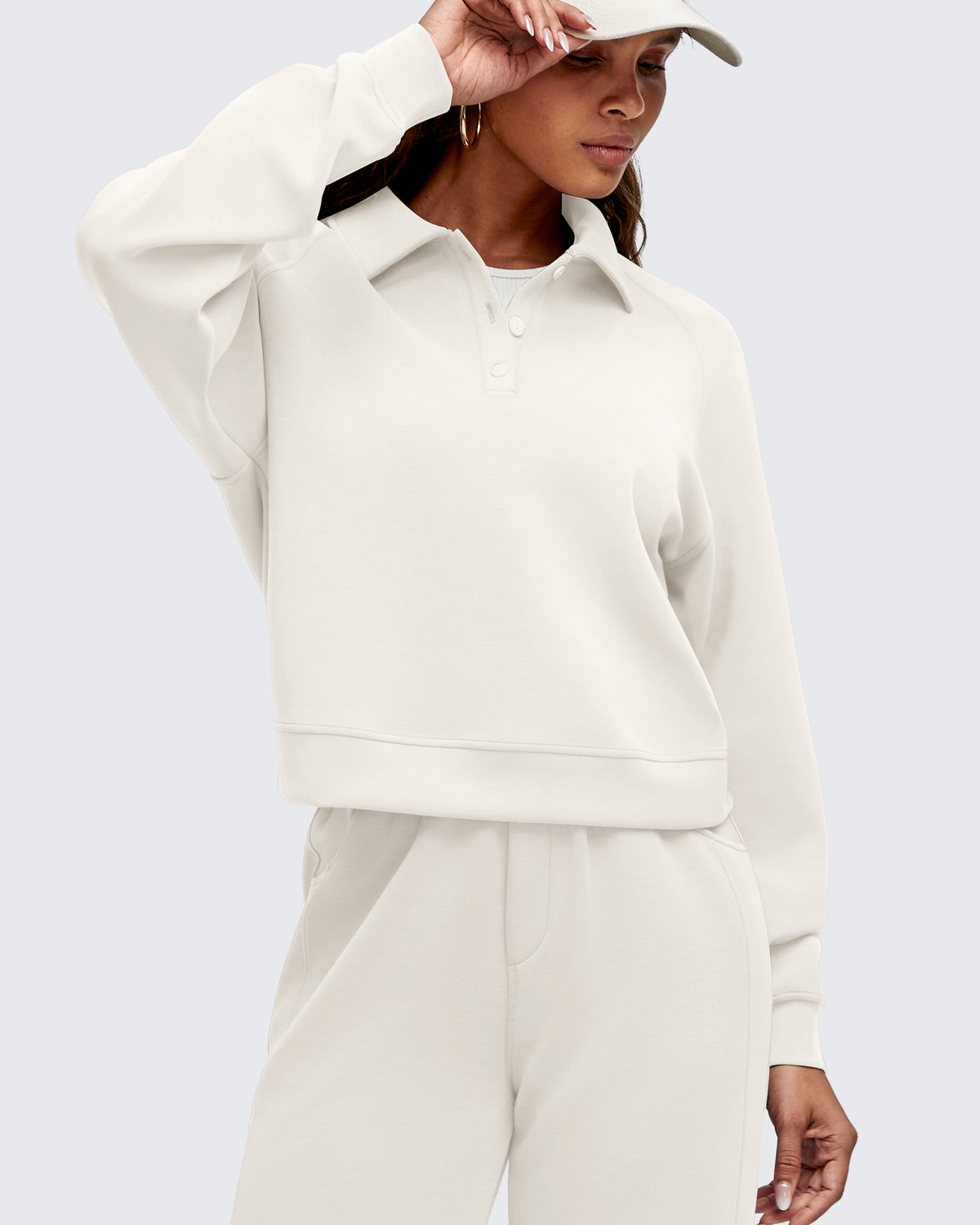 G4Free - Smoofit Polo Pullover Button Up Sweatshirts -GF25F540FF-XS
