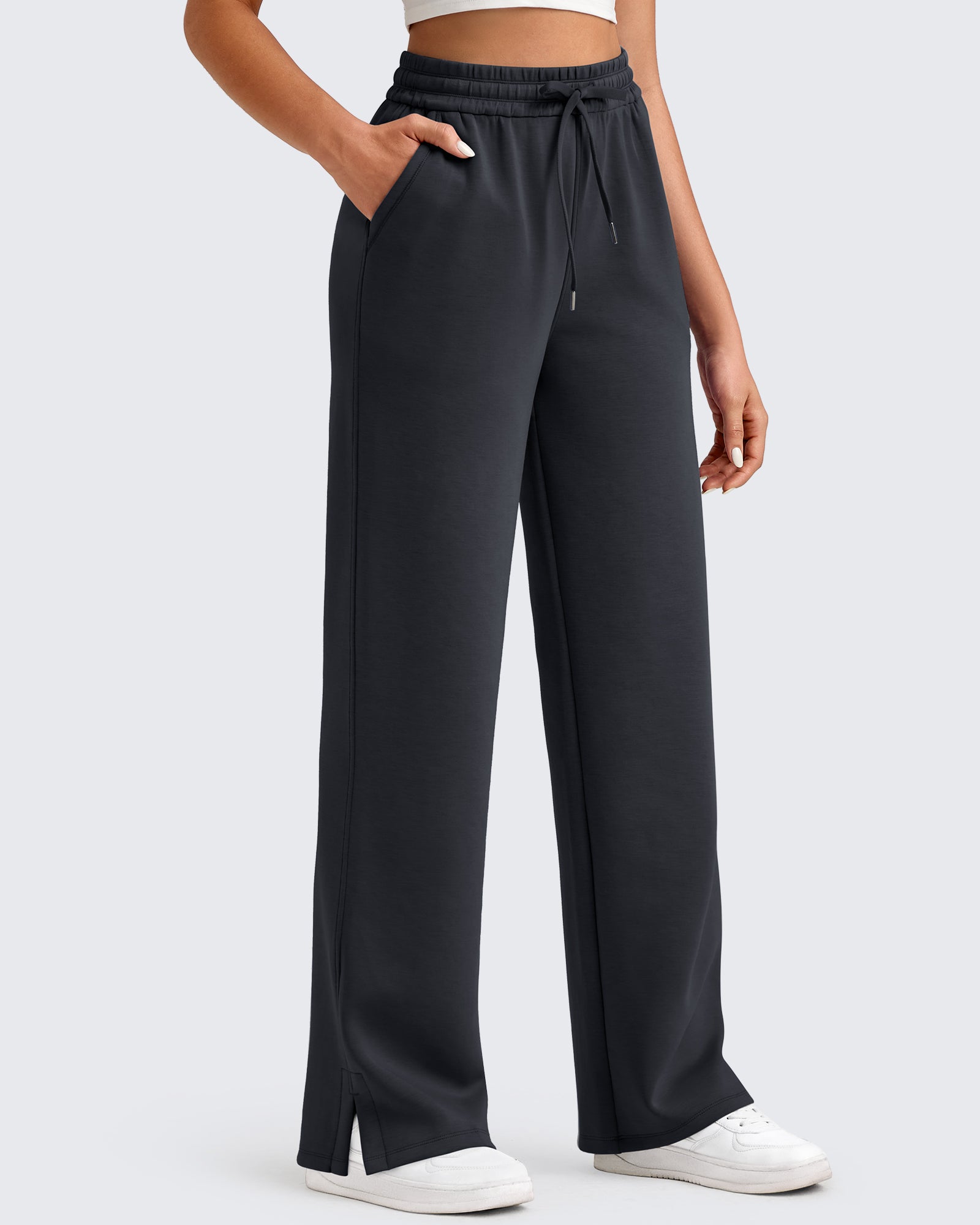 G4Free - Smoofit Side Slit Drawstring Loose Sweatpants -GF25J491AA-S