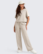 G4Free - Smoofit Side Slit Drawstring Loose Sweatpants -GF25J491AA-S