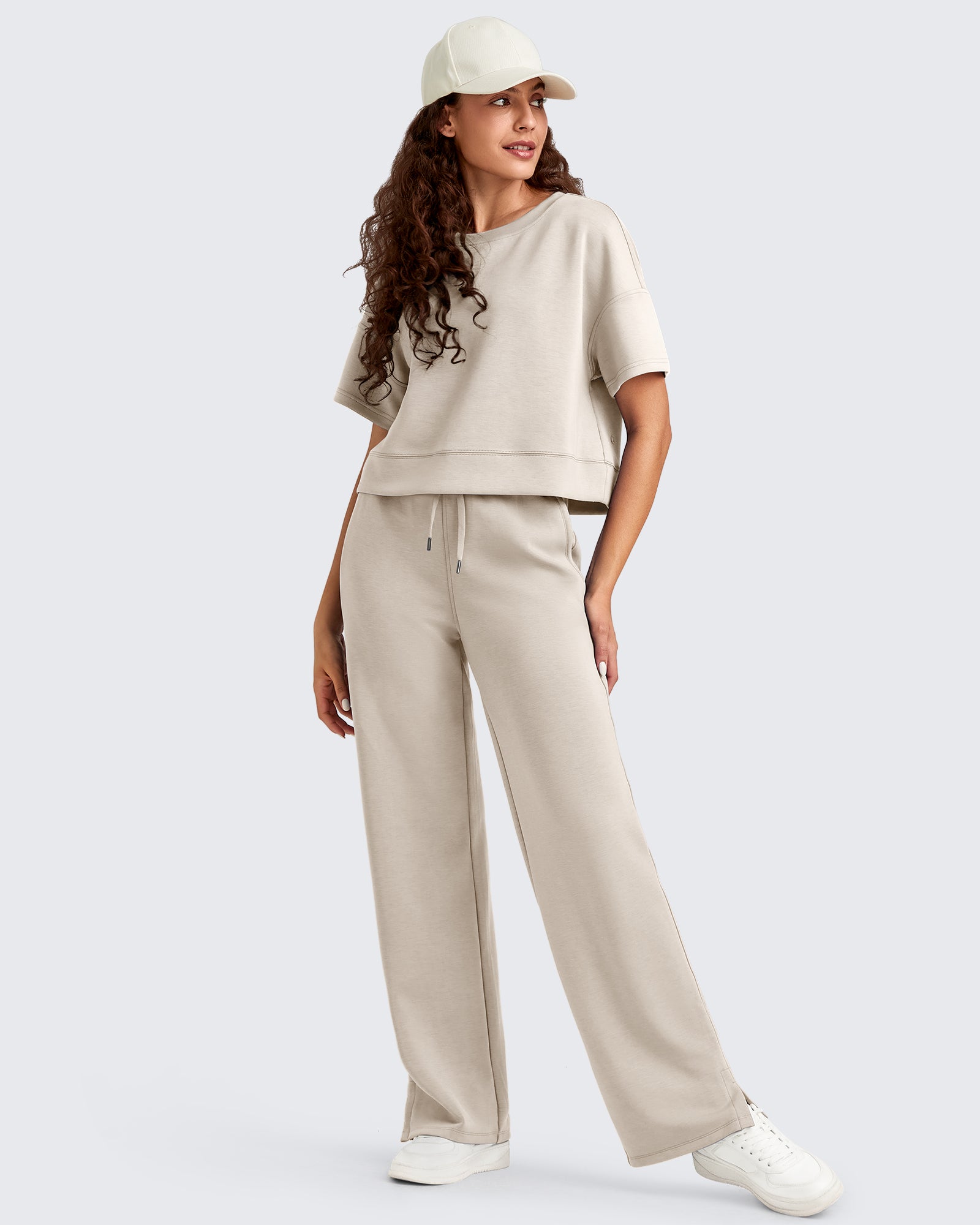 G4Free - Smoofit Side Slit Drawstring Loose Sweatpants -GF25J491AA-S