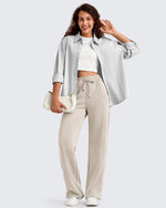 G4Free - Smoofit Side Slit Drawstring Loose Sweatpants -GF25J491AA-S