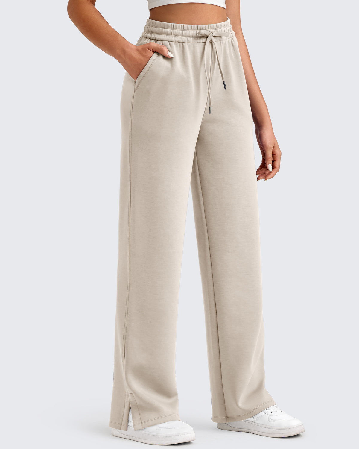 G4Free - Smoofit Side Slit Drawstring Loose Sweatpants -GF25J491AA-S