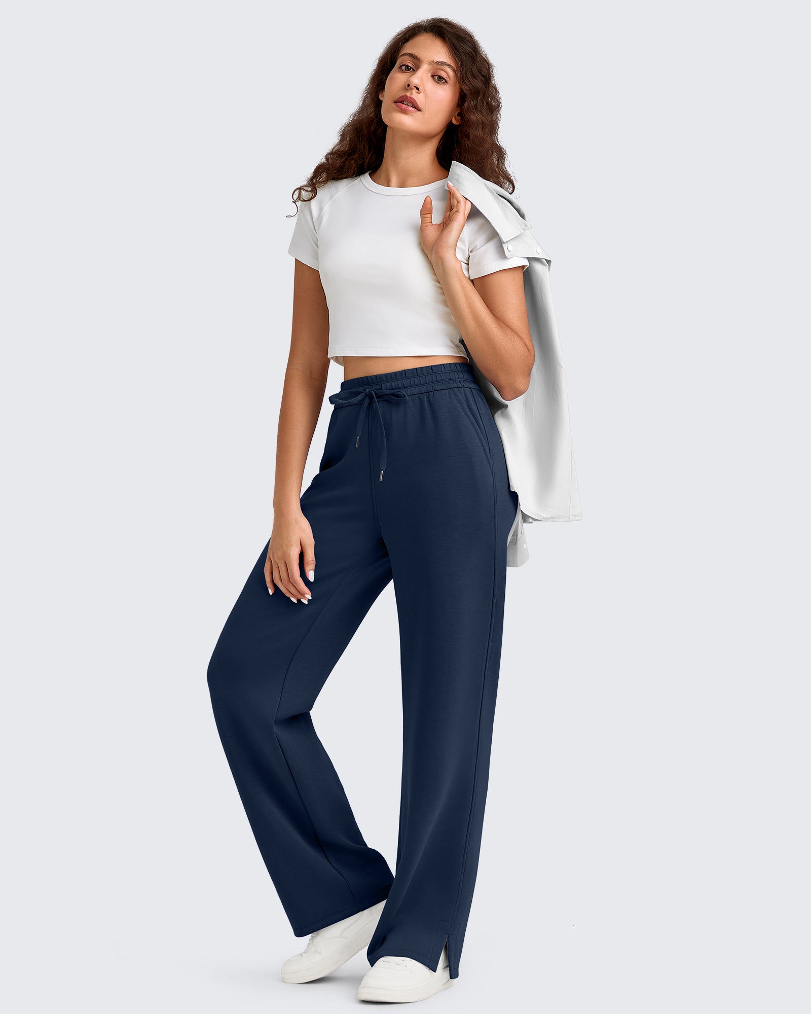 G4Free - Smoofit Side Slit Drawstring Loose Sweatpants -GF25J491AA-S