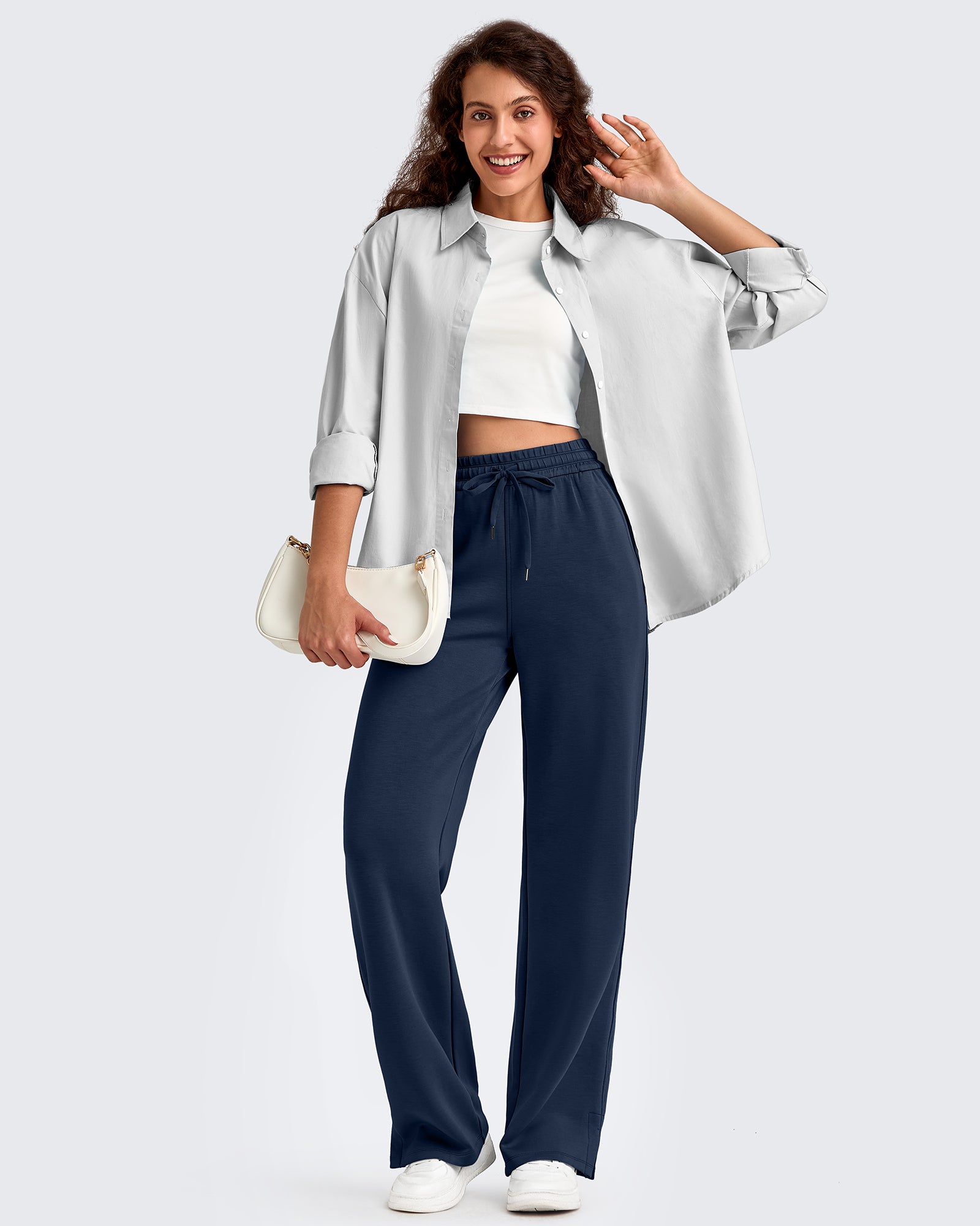 G4Free - Smoofit Side Slit Drawstring Loose Sweatpants -GF25J491AA-S