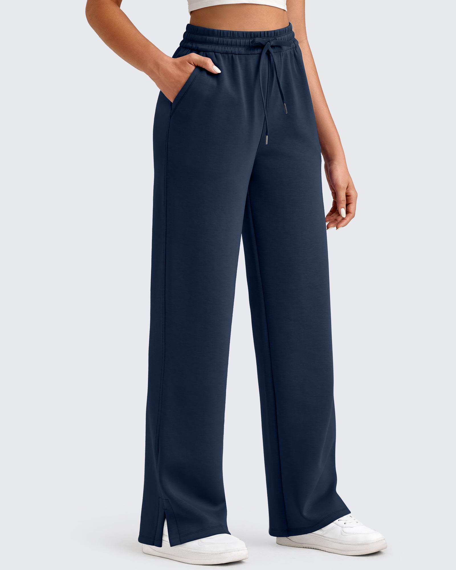 G4Free - Smoofit Side Slit Drawstring Loose Sweatpants -GF25J491CA-S