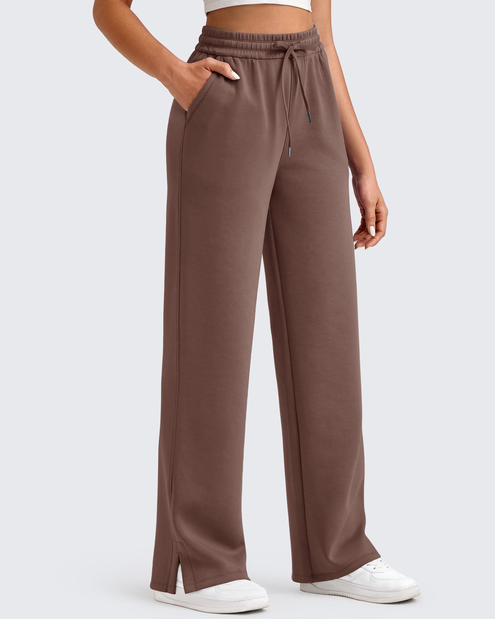 G4Free - Smoofit Side Slit Drawstring Loose Sweatpants -GF25J491DA-S