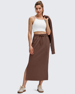 G4Free - Smoofit Side Slits Drawstring Long Skirts -GF25S465EA-S