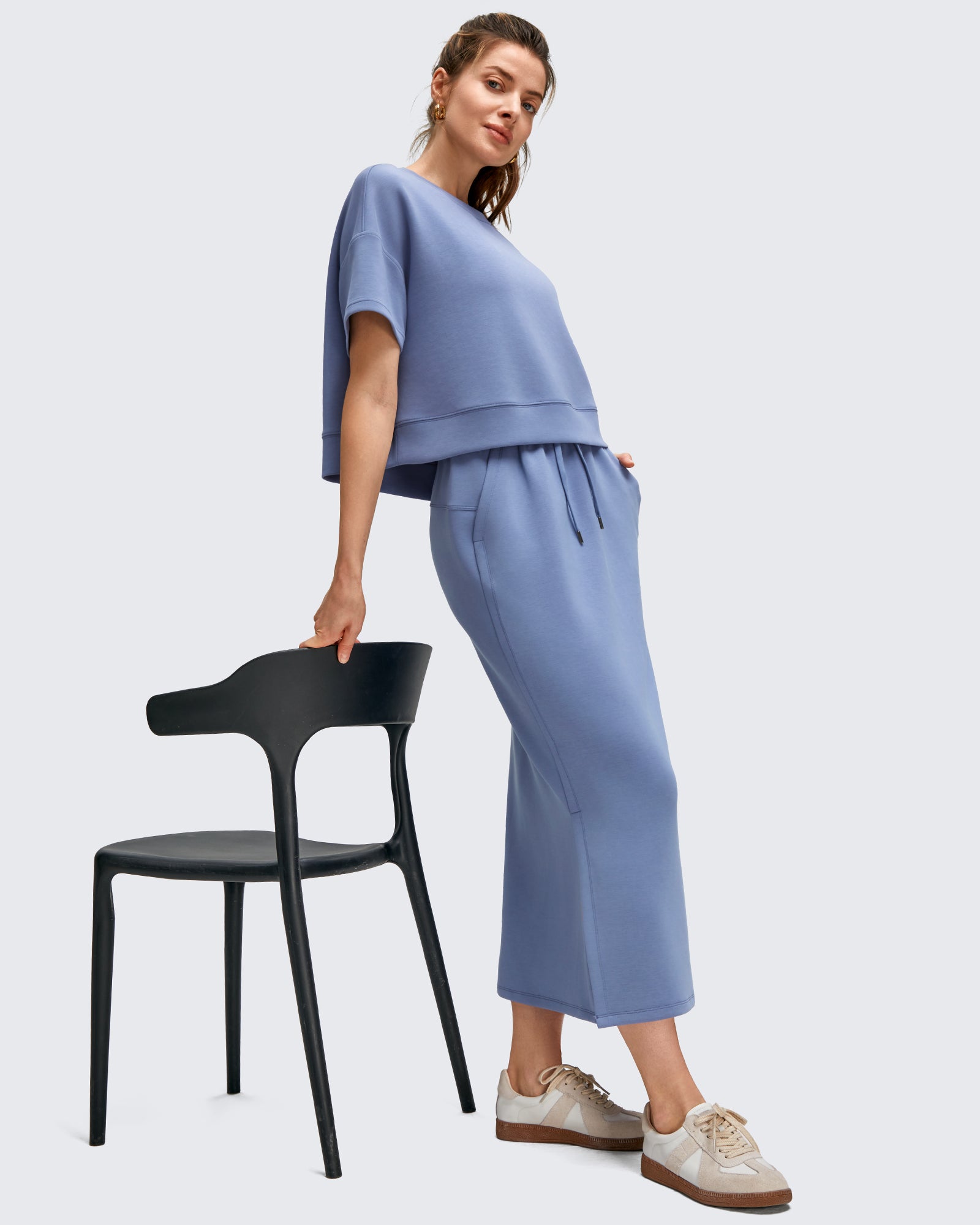 G4Free - Smoofit Side Slits Drawstring Long Skirts -GF25S465EA-S