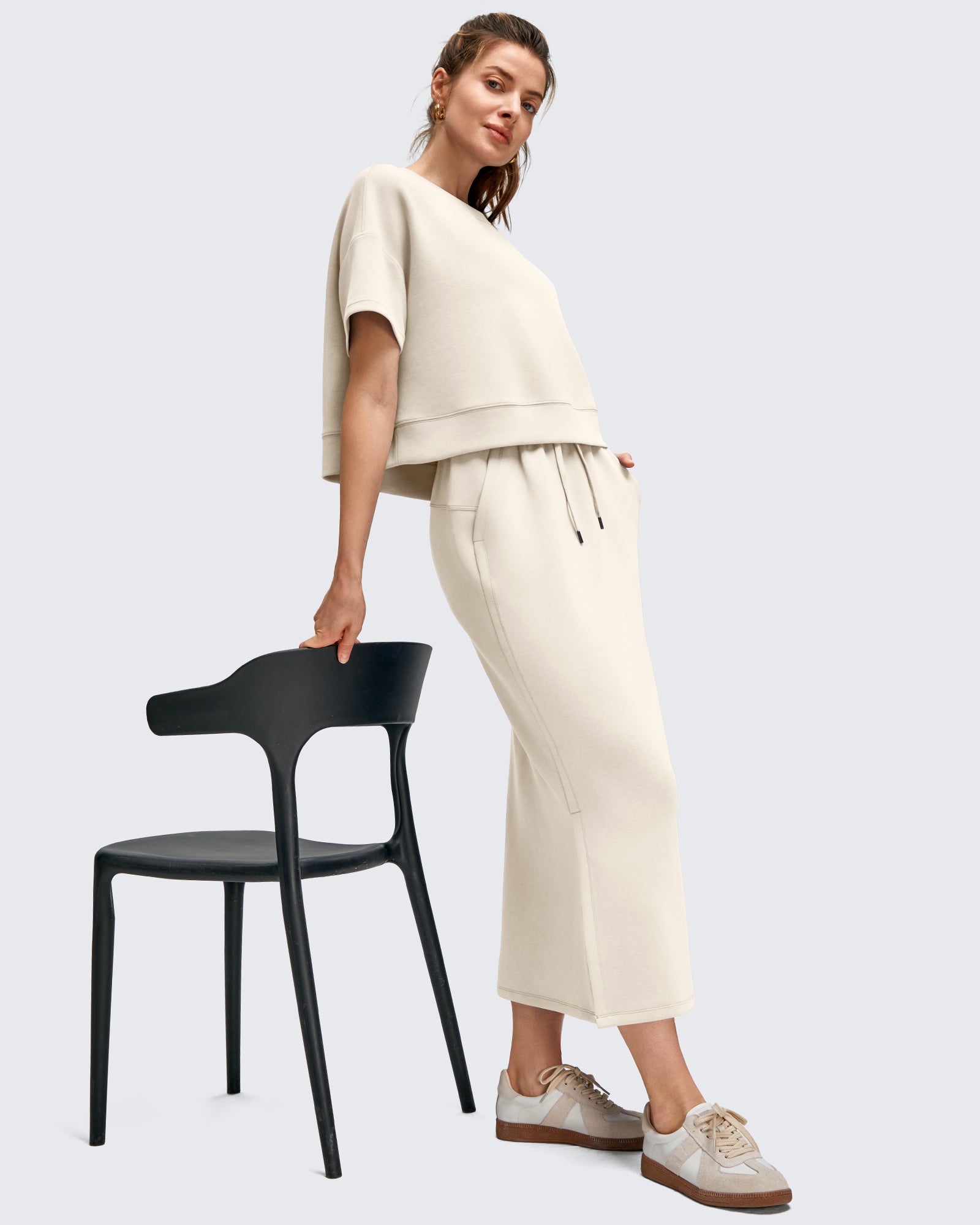 G4Free - Smoofit Side Slits Drawstring Long Skirts -GF25S465EA-S