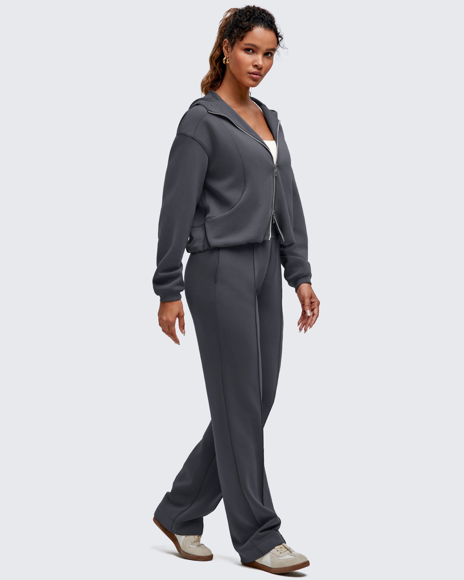 G4Free - Smoofit Straight Leg Elastic High Waist Dress Pants -GF25D584AA-S