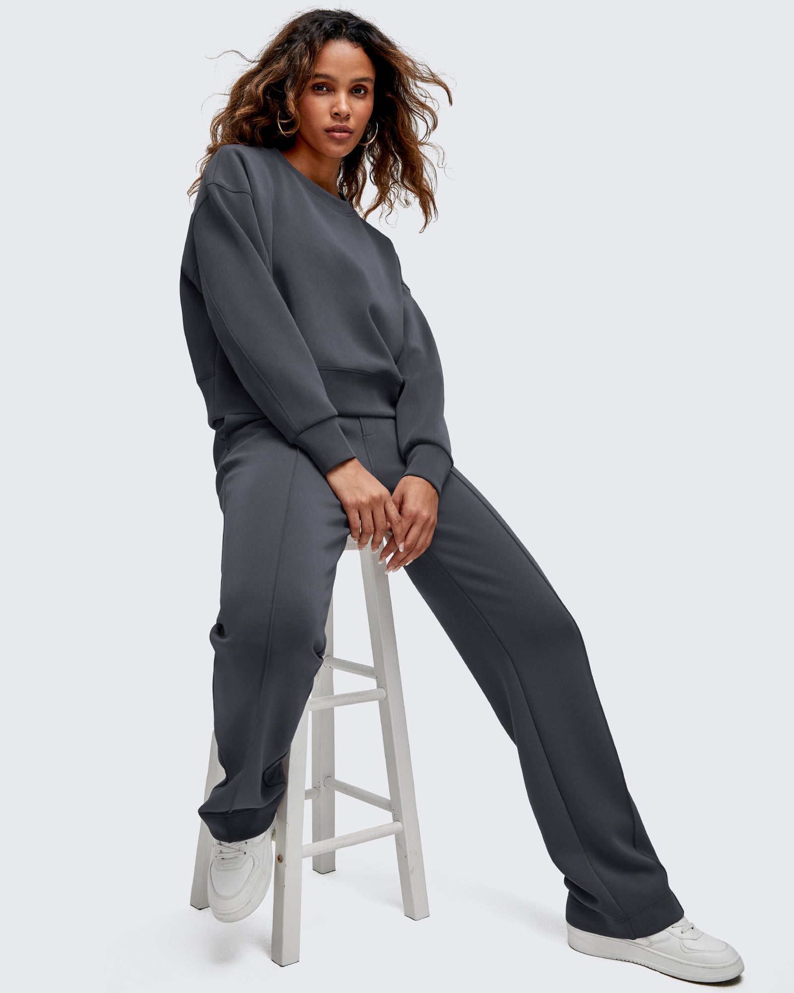 G4Free - Smoofit Straight Leg Elastic High Waist Dress Pants -GF25D584AA-S