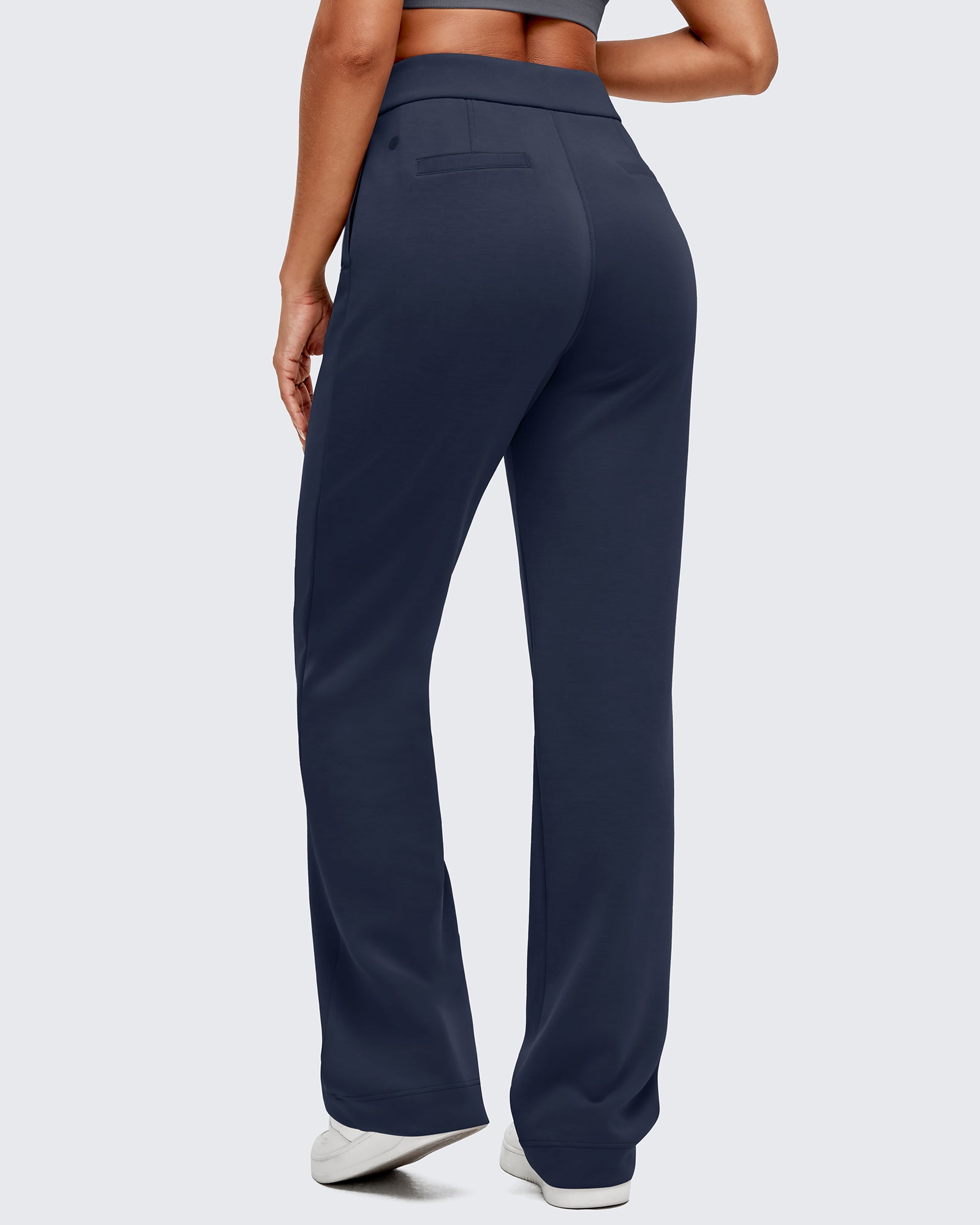 G4Free - Smoofit Straight Leg Elastic High Waist Dress Pants -GF25D584AA-S