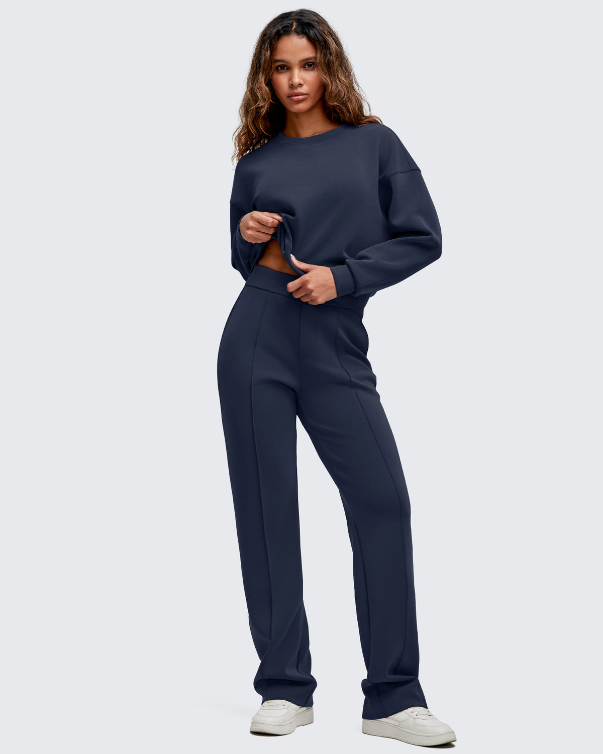 G4Free - Smoofit Straight Leg Elastic High Waist Dress Pants -GF25D584AA-S