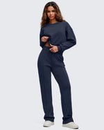 G4Free - Smoofit Straight Leg Elastic High Waist Dress Pants -GF25D584AA-S