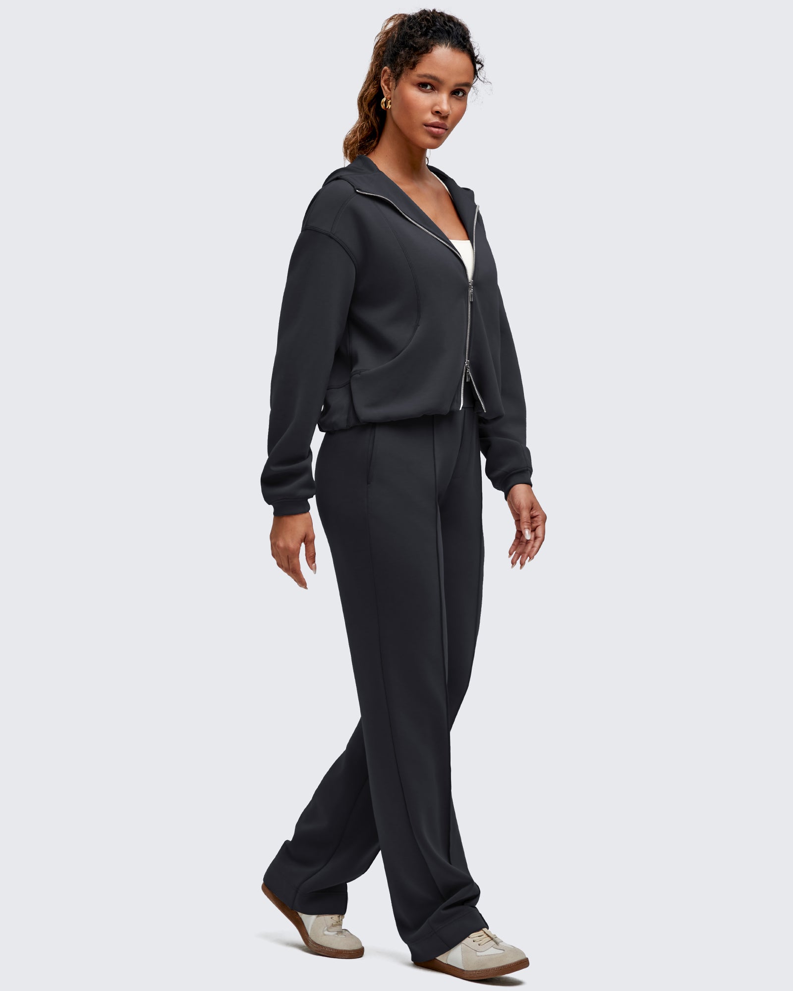 G4Free - Smoofit Straight Leg Elastic High Waist Dress Pants -GF25D584AA-S