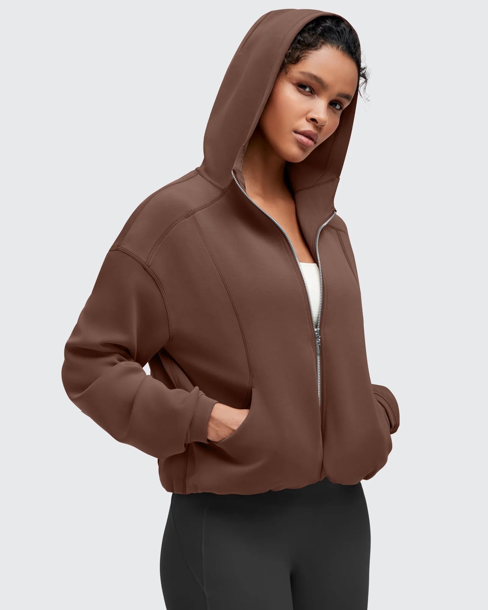G4Free - Smoofit Two-Way Full Zip Modal Hoodie Jackets -GF25M536DA-S