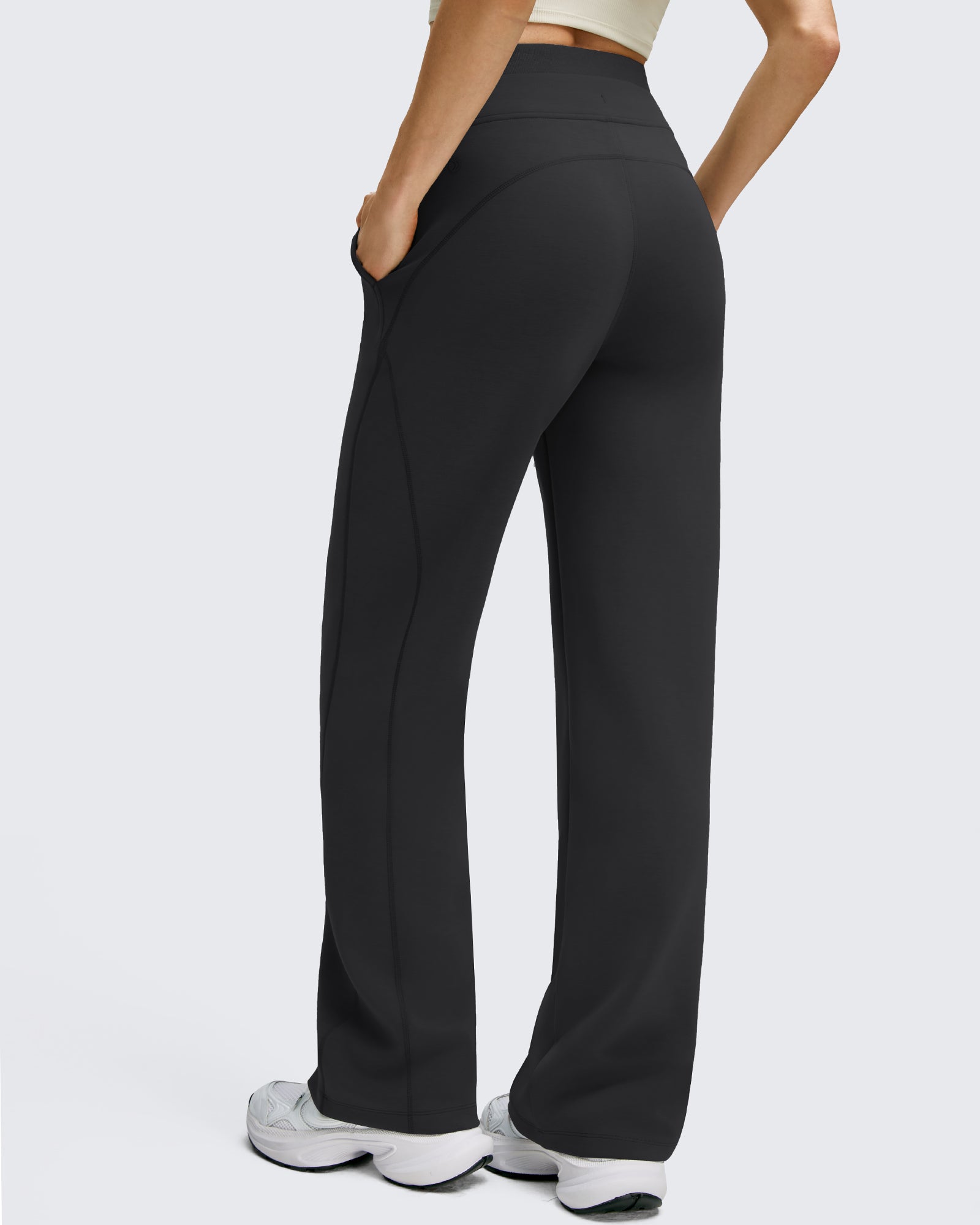 G4Free - Smoofit Wide Leg Drawstring Double Layer Waist Pants -GF25J590AA-S