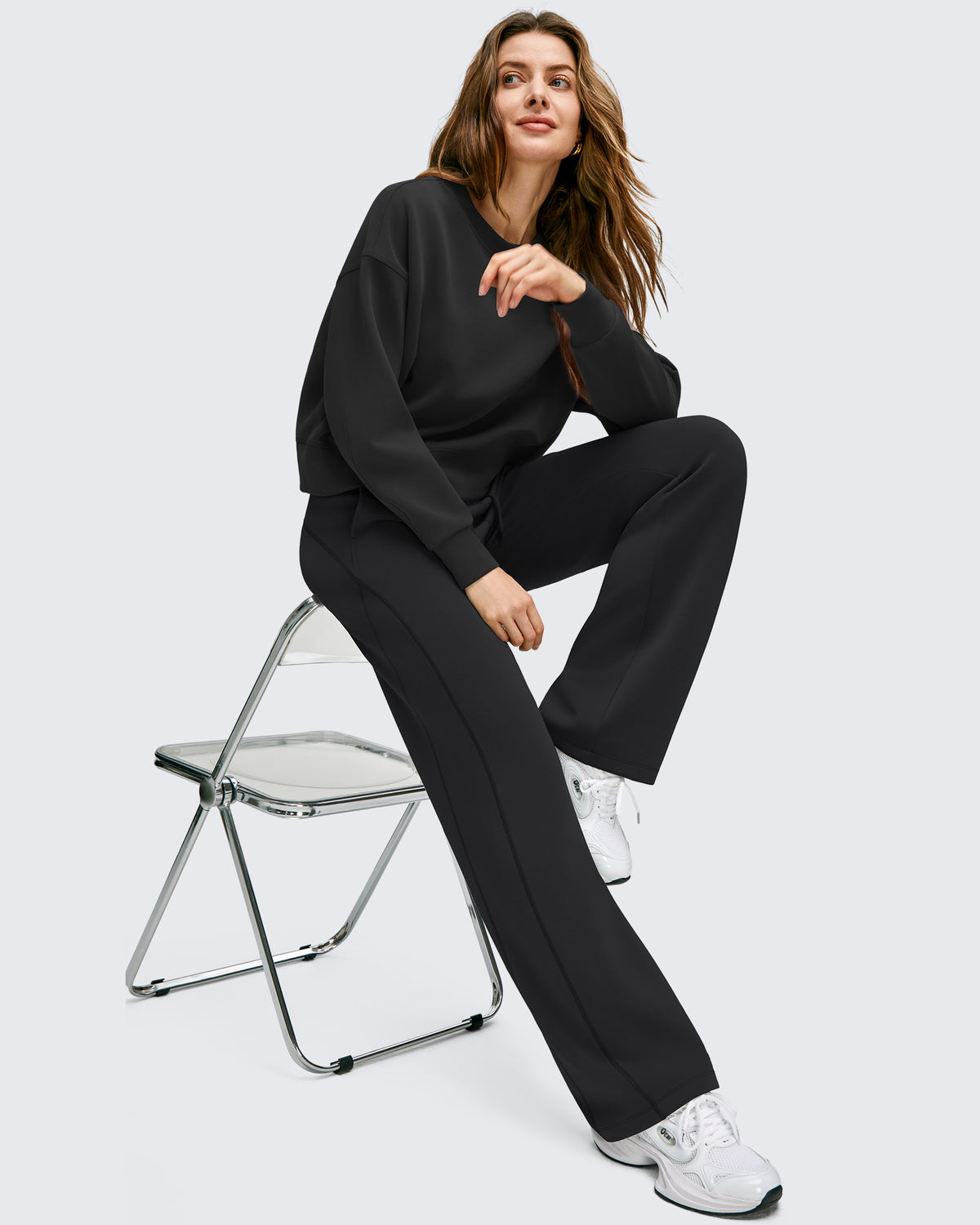 G4Free - Smoofit Wide Leg Drawstring Double Layer Waist Pants -GF25J590AA-S