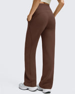 G4Free - Smoofit Wide Leg Drawstring Double Layer Waist Pants -GF25J590AA-S