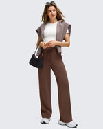 G4Free - Smoofit Wide Leg Drawstring Double Layer Waist Pants -GF25J590AA-S