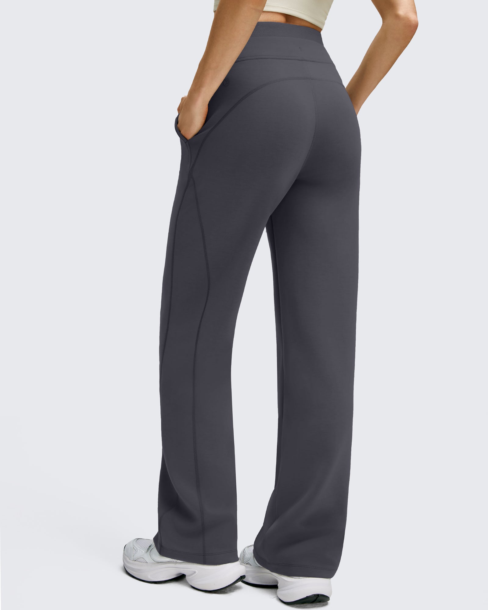 G4Free - Smoofit Wide Leg Drawstring Double Layer Waist Pants -GF25J590AA-S
