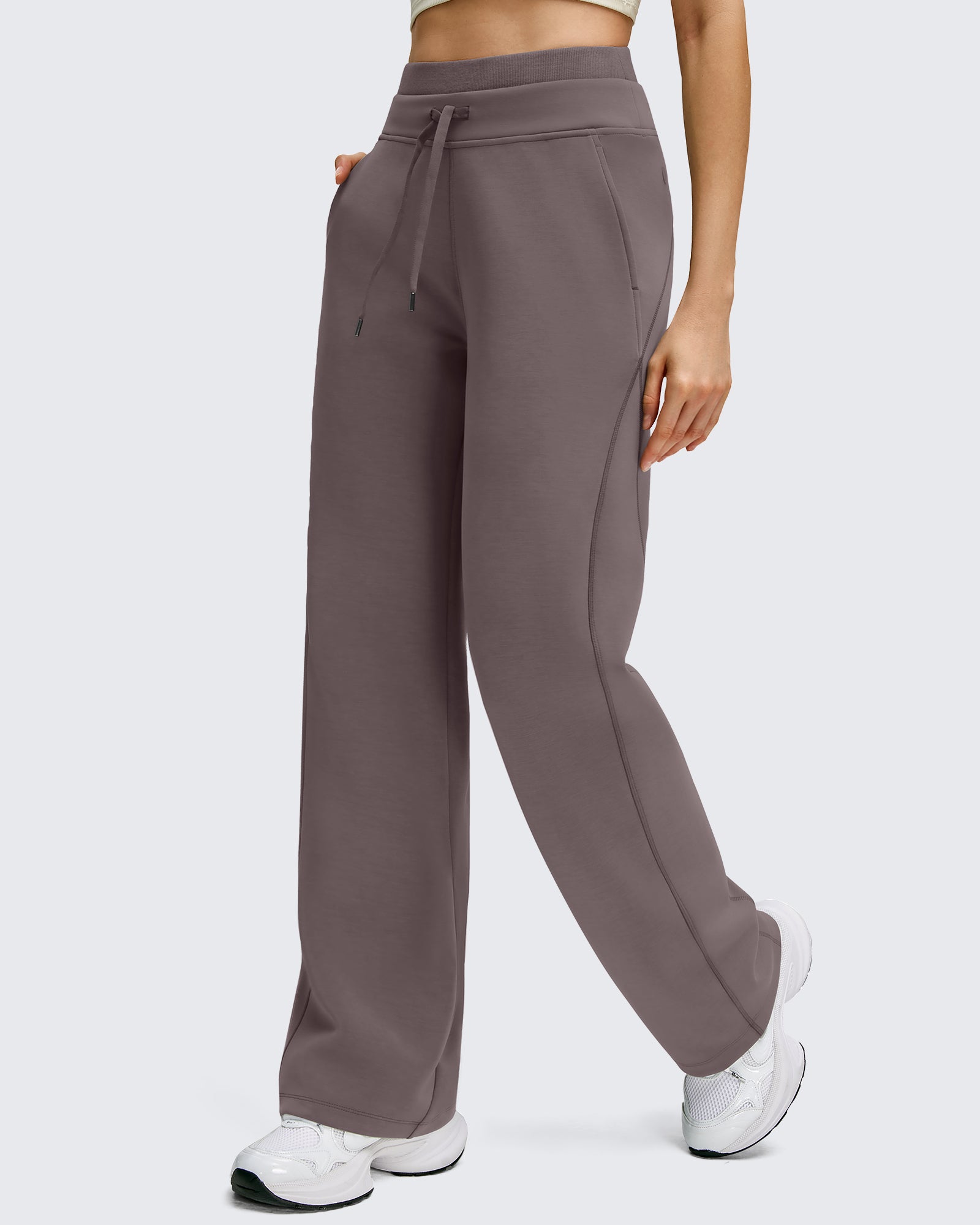G4Free - Smoofit Wide Leg Drawstring Double Layer Waist Pants -GF25J590AA-S