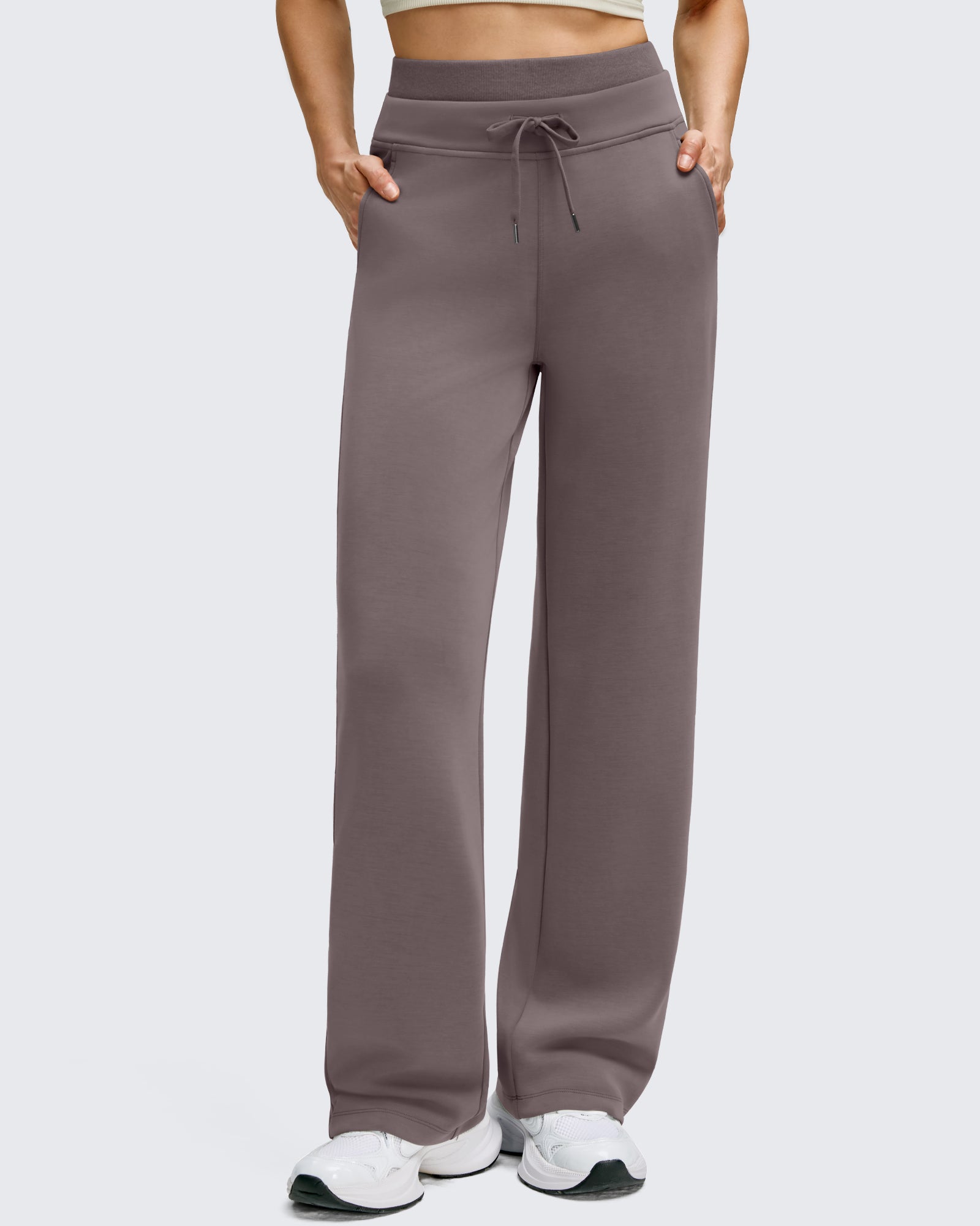 G4Free - Smoofit Wide Leg Drawstring Double Layer Waist Pants -GF25J590AA-S