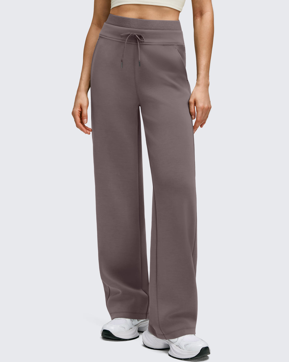 G4Free - Smoofit Wide Leg Drawstring Double Layer Waist Pants -GF25J590AA-S
