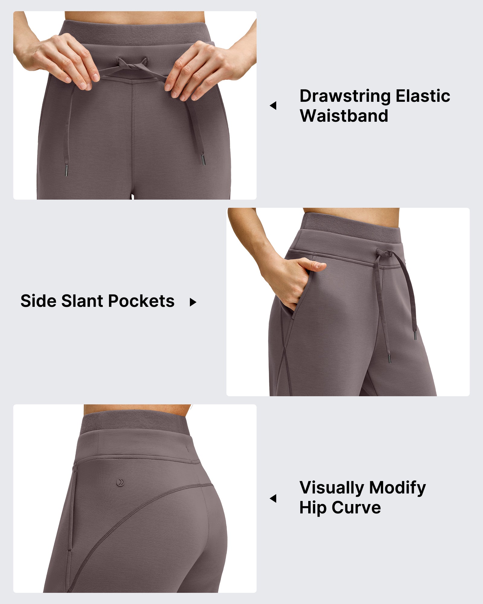 G4Free - Smoofit Wide Leg Drawstring Double Layer Waist Pants -GF25J590AA-S