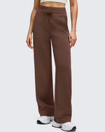 G4Free - Smoofit Wide Leg Drawstring Double Layer Waist Pants -GF25J590BA-S