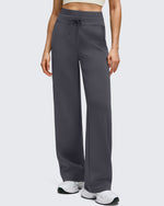 G4Free - Smoofit Wide Leg Drawstring Double Layer Waist Pants -GF25J590CA-S