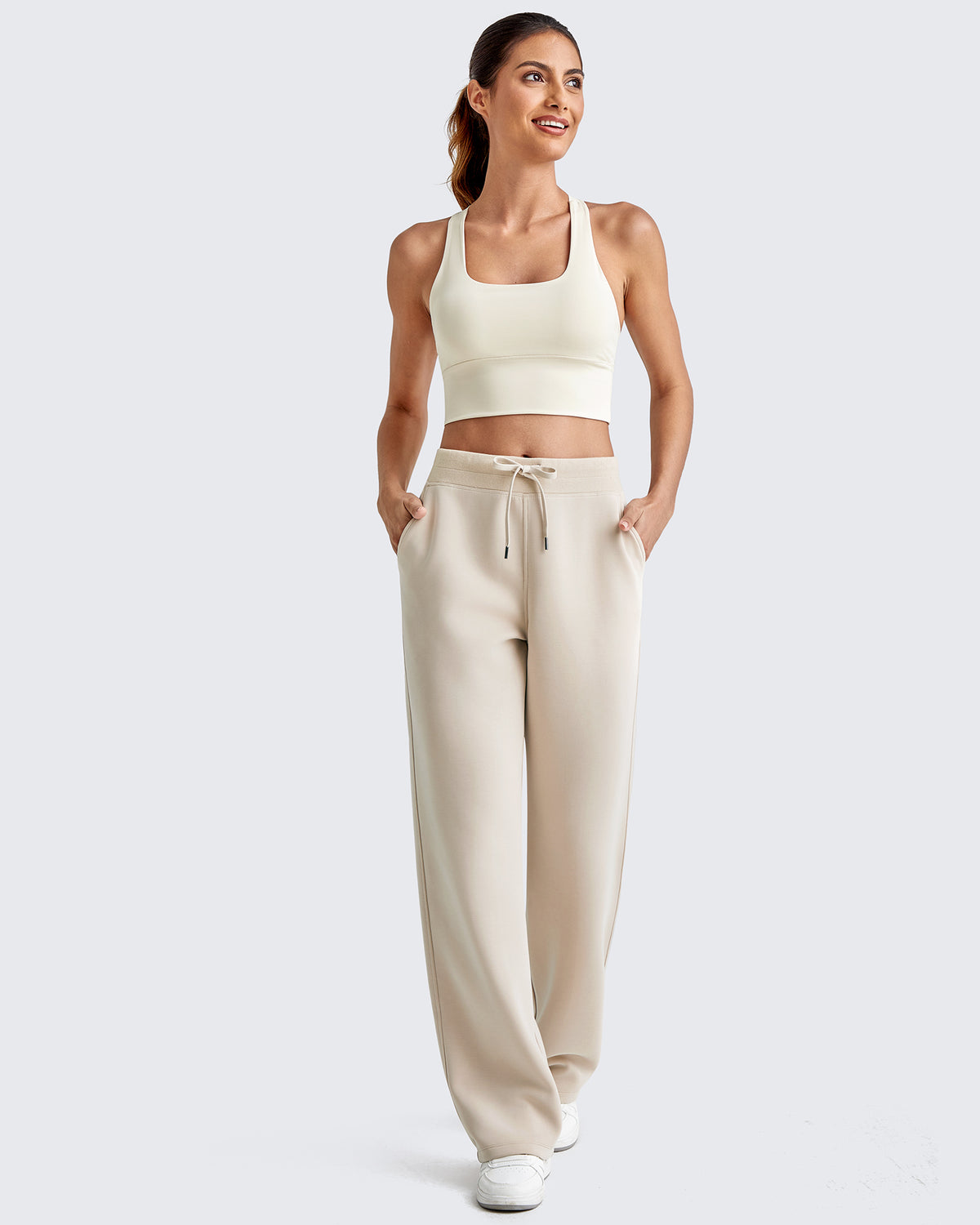 G4Free - Smoofit Wide Leg Elastic Drawstring Sweatpants -GF25J440AF-XS