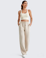 G4Free - Smoofit Wide Leg Elastic Drawstring Sweatpants -GF25J440AF-XS