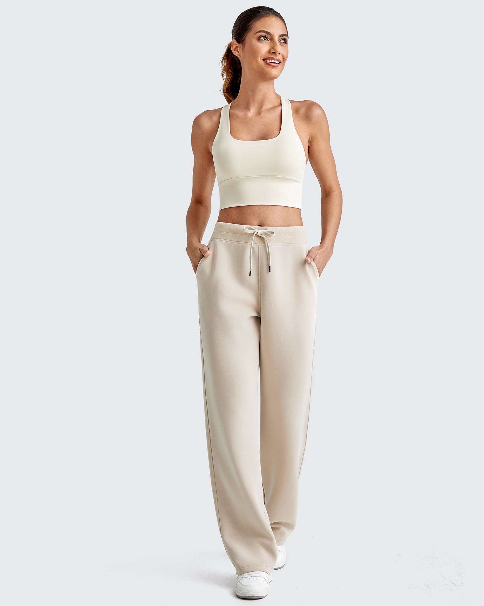 G4Free - Smoofit Wide Leg Elastic Drawstring Sweatpants -GF25J440AF-XS