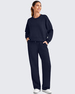 G4Free - Smoofit Wide Leg Elastic Drawstring Sweatpants -GF25J440AF-XS