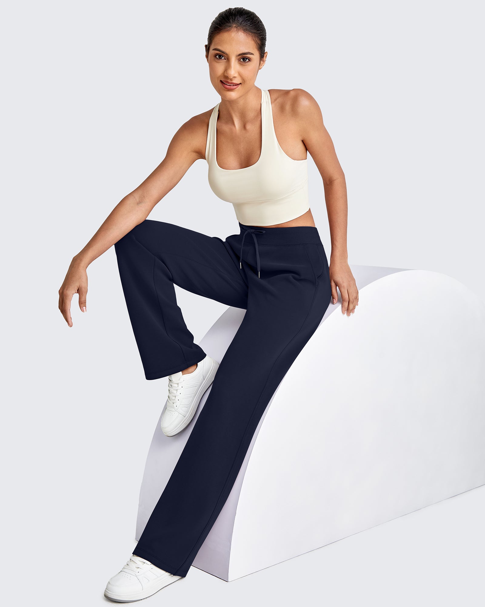 G4Free - Smoofit Wide Leg Elastic Drawstring Sweatpants -GF25J440AF-XS