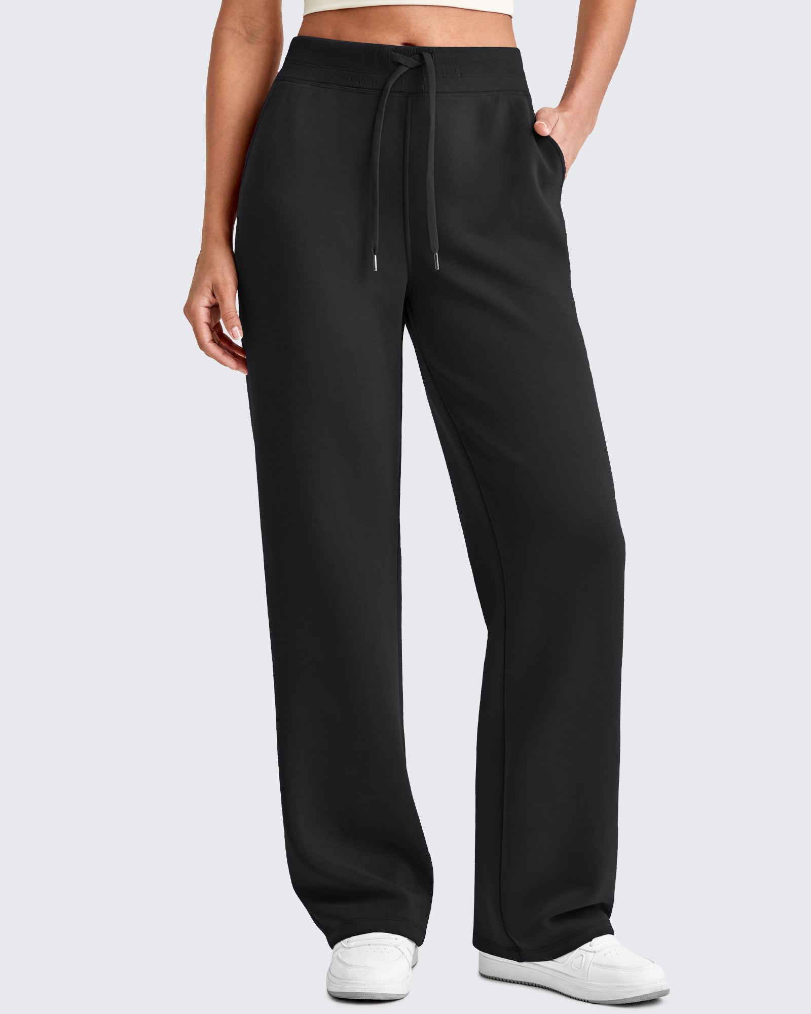 G4Free - Smoofit Wide Leg Elastic Drawstring Sweatpants -GF25J440AF-XS