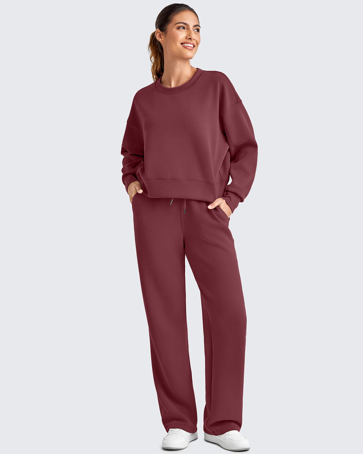 G4Free - Smoofit Wide Leg Elastic Drawstring Sweatpants -GF25J440AF-XS