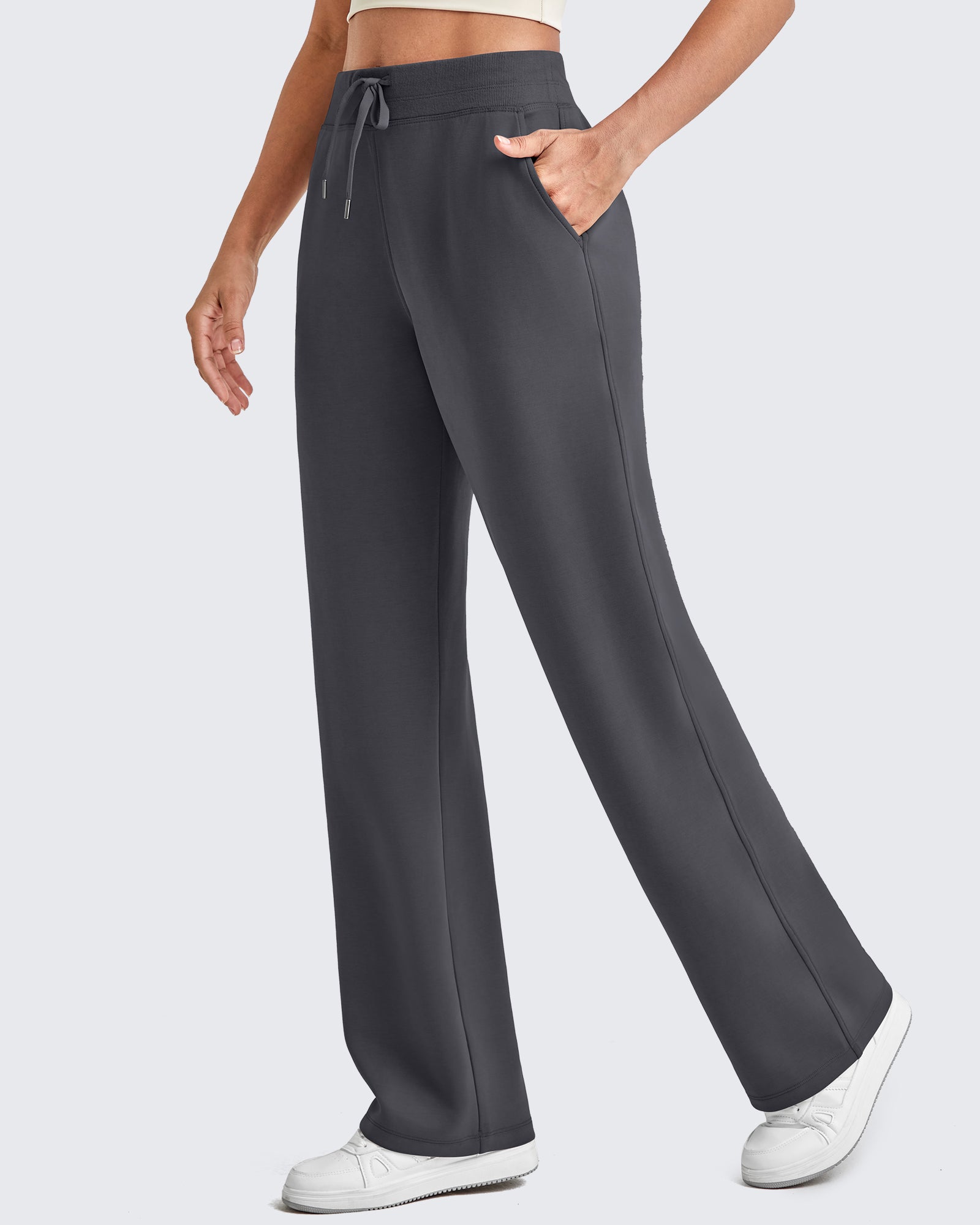 G4Free - Smoofit Wide Leg Elastic Drawstring Sweatpants -GF25J440AF-XS