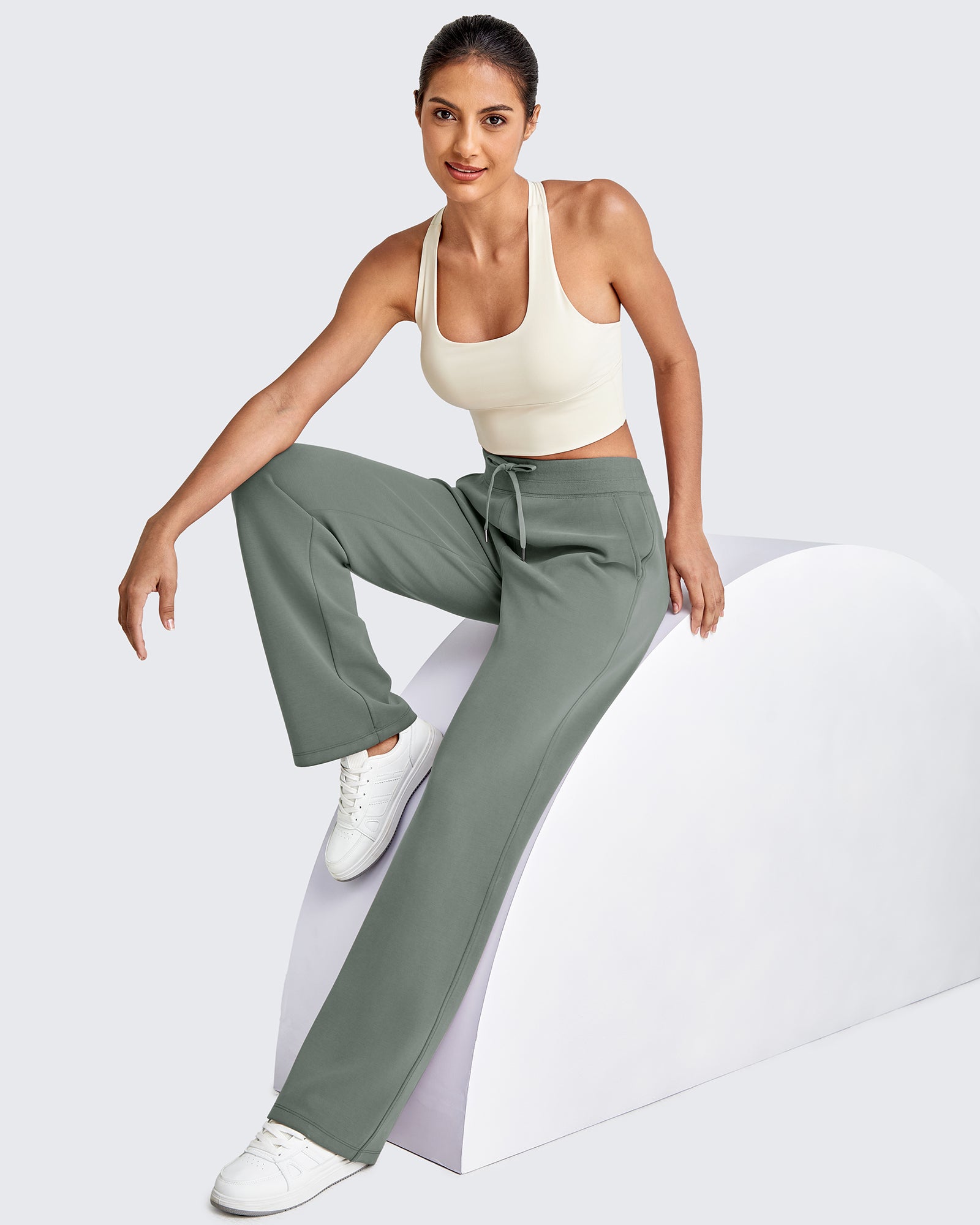 G4Free - Smoofit Wide Leg Elastic Drawstring Sweatpants -GF25J440AF-XS