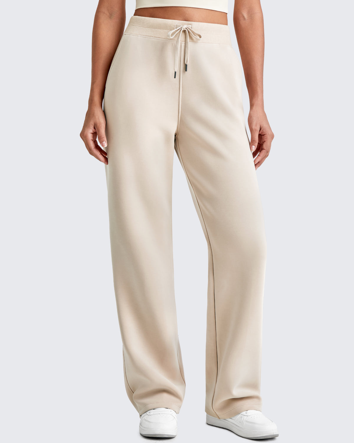 G4Free - Smoofit Wide Leg Elastic Drawstring Sweatpants -GF25J440DF-XS