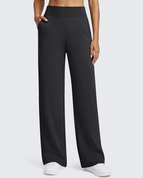 G4Free - Smoofit Wide Leg Sweatpants High Waisted Elastic -GF26J1047A001F-XS