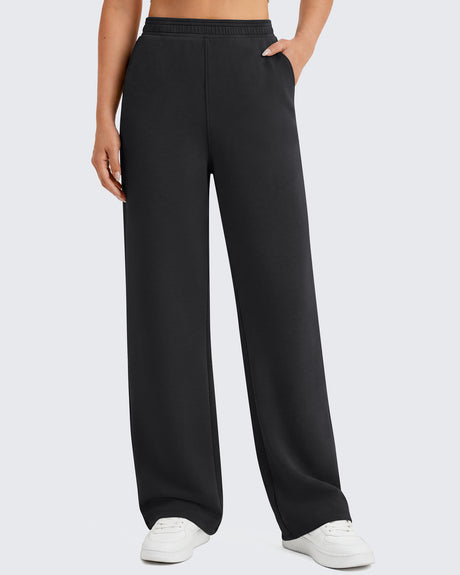 G4Free - Smoofit Wide Leg Sweatpants Narrow Elastic Waistband -GF26J1063A001F-XS
