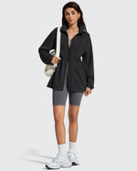 G4Free - Smoofit Zip Up Pockets Long Cinch Waist Jackets -GF25M738DA-S