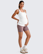 G4Free - Square Neck Ruched Pregnancy Workout Tanks -GF25LY415IA-S