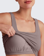 G4Free - Square Neck Ruched Pregnancy Workout Tanks -GF25LY415IA-S