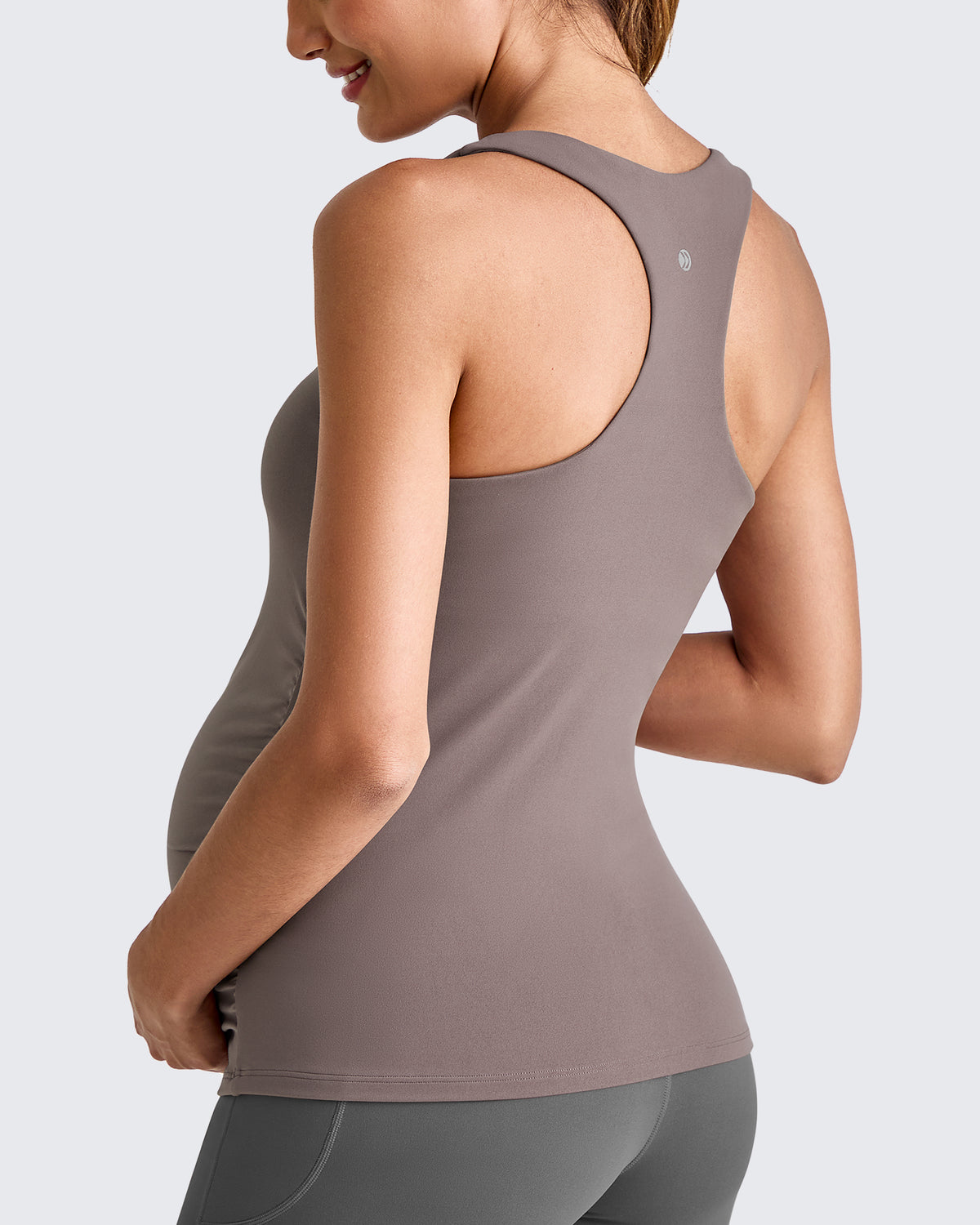 G4Free - Square Neck Ruched Pregnancy Workout Tanks -GF25LY415IA-S