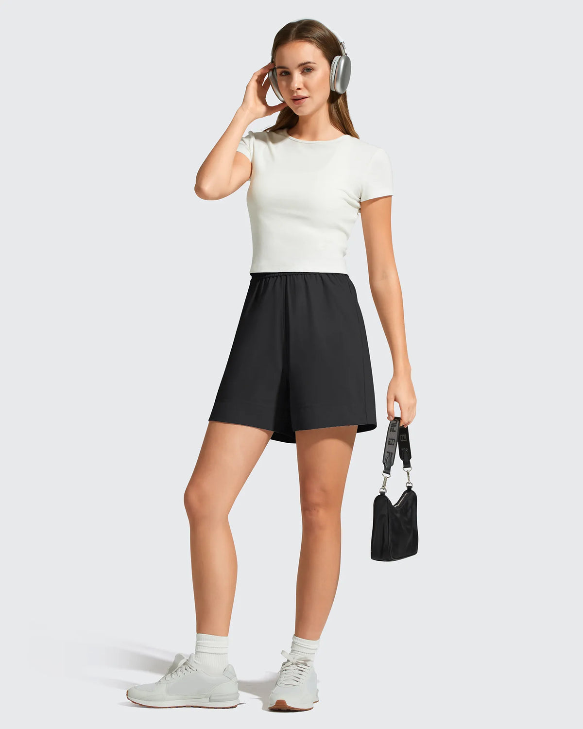 G4Free - Strowen Elastic Waist Wide Leg A Line Shorts 4'' -GF26E818A001F-XS