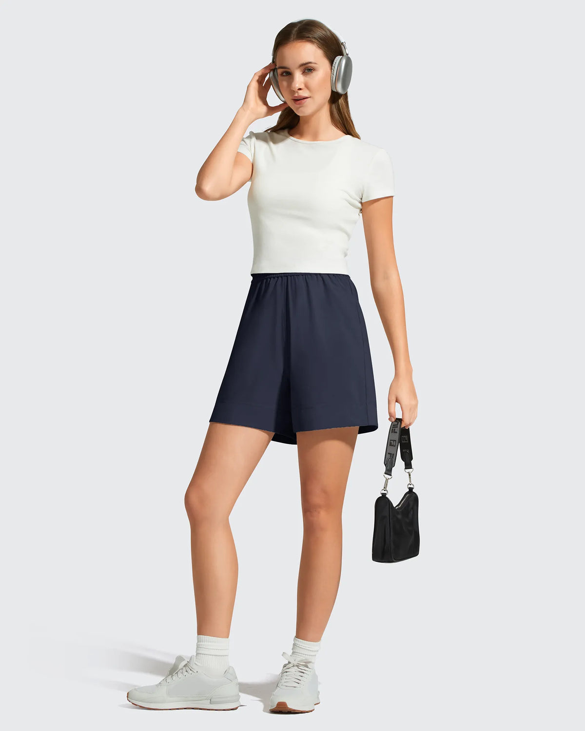 G4Free - Strowen Elastic Waist Wide Leg A Line Shorts 4'' -GF26E818A001F-XS
